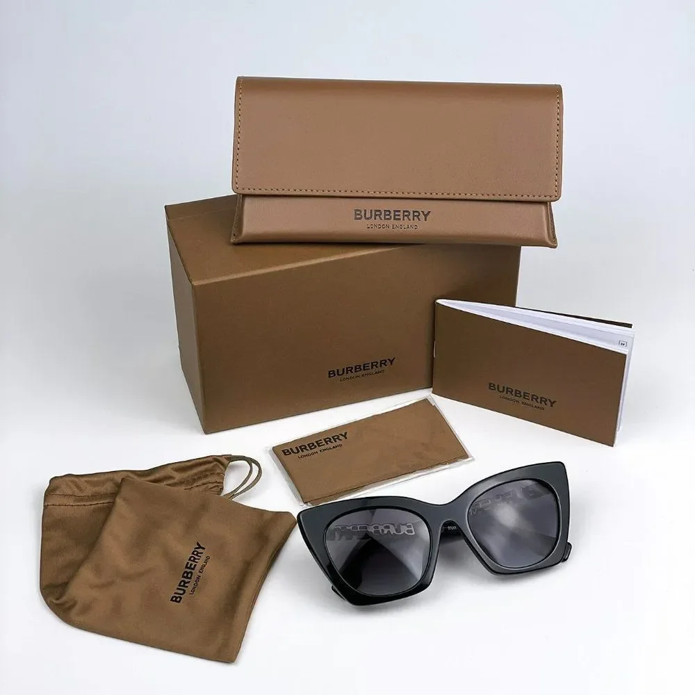 SALE! NEW Burberry BE4372U MARIANNE 30018G Black Gradient Cat Eye Sunglasses